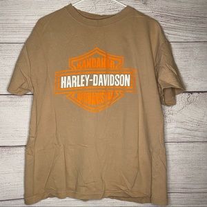 Harley Davidson mens tan short sleeve T-shirt